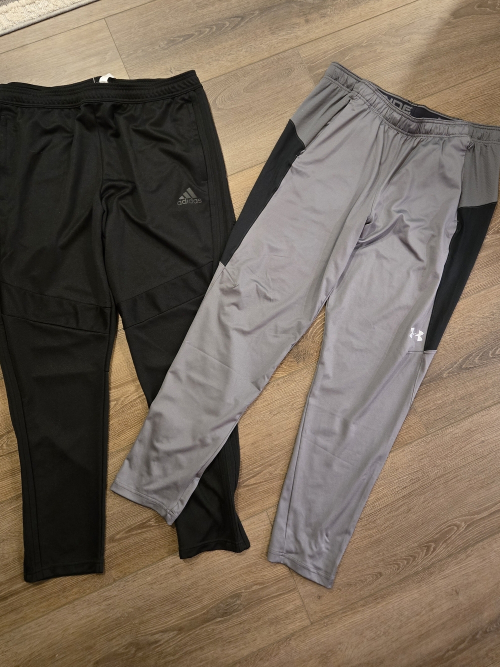 Under Armour/Adidas Gray and Black Mens Athletic Sweatpants